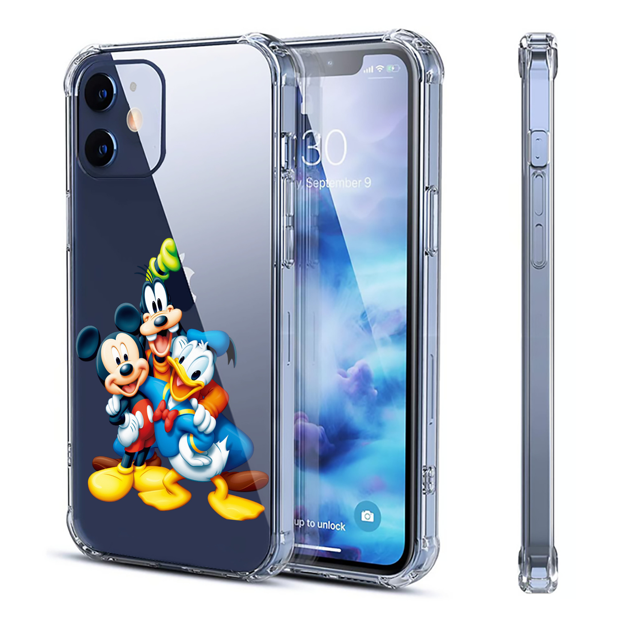 （画像用） ミッキーマウス Mickey Mouse 【iPhone 12シリーズ対応】透明スマホケース（クリアソフトケース）